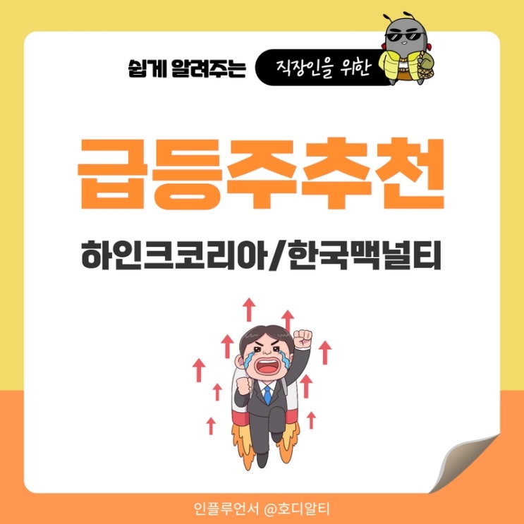  급등주 주식추천 : 하인크코리아, 한국맥널티