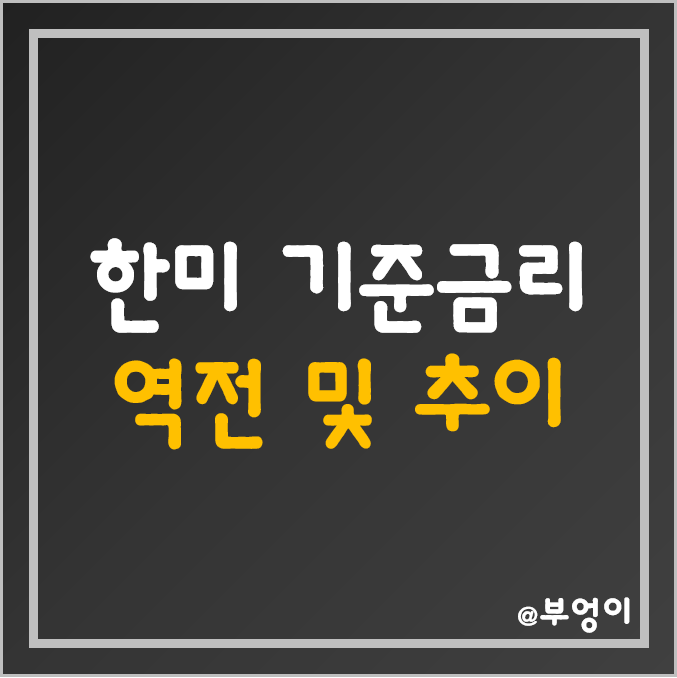 한국 및 미국 기준금리 역전 (한미 역대 추이 및 흐름 차트) 한국 및 미국 기준금리 역전 (한미 역대 추이 및 흐름 차트)