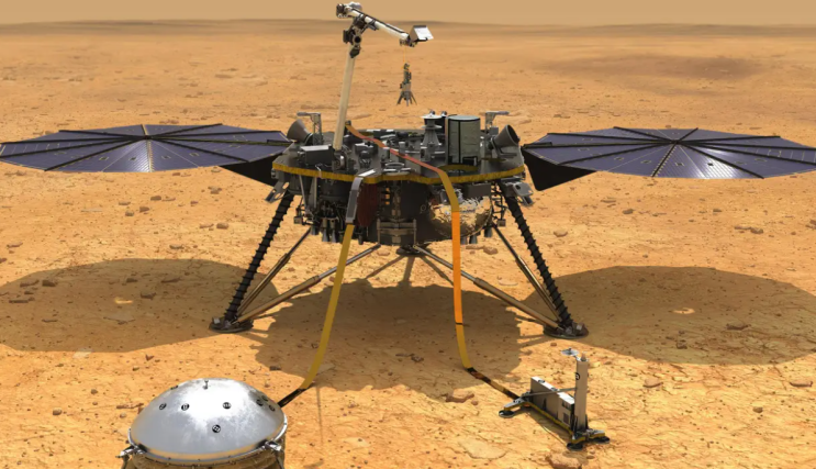 NASA의 InSight 착륙선이 화성에 떨어지는 유성의 '펑' 소리를 포착했습니다.