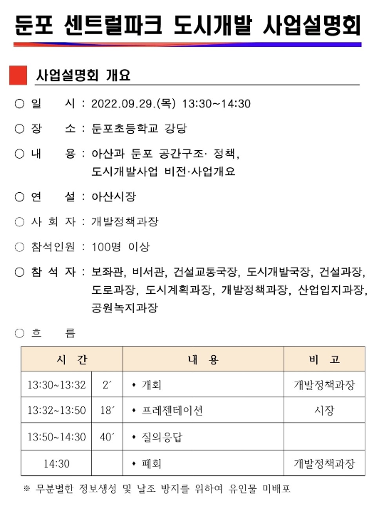 (가칭) 아산, 둔포 센트럴파크 도시개발사업 추진