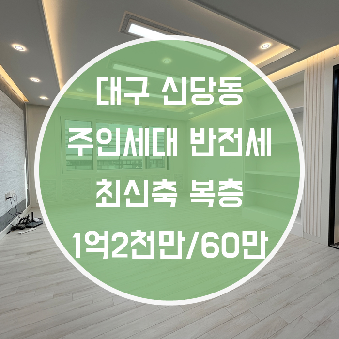  대구 달서구 신당동 / 주인세대 반전세 최신축 계명대동문인근 복층 및 테라스 전세가능