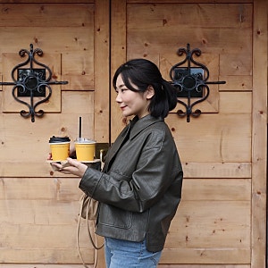 시스티나 가죽자켓 제주도여행 코디로 픽 @가을아우터