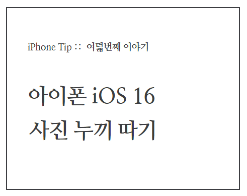 iOS16 다른 어플 없이 쉽고 빠르게 사진 누끼따기
