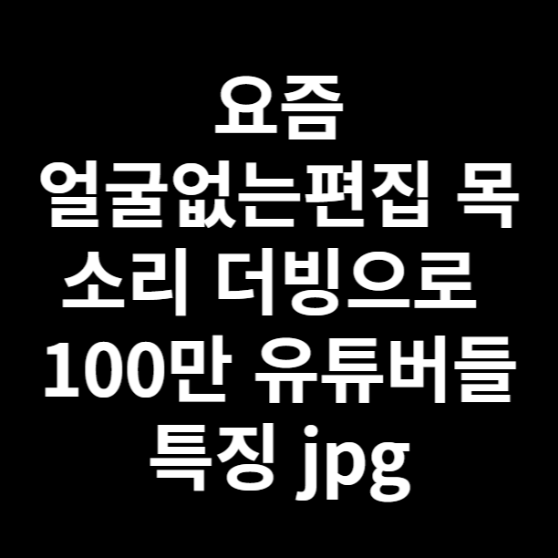  얼굴없는편집 목소리 더빙으로 유튜버 회사 자영업 브랜딩 하자