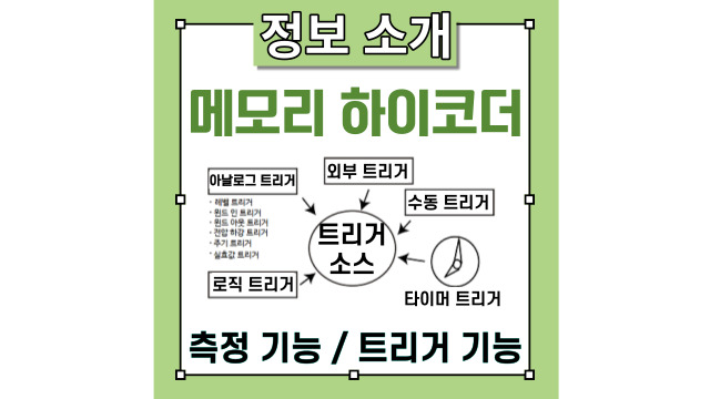  메모리 하이코더(오실로스코프 대체 기기)의 측정 기능 및 트리거 기능에 대한 설명