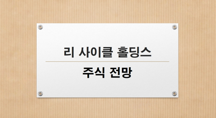  리 사이클 홀딩스 주식(폐건전지 재활용)