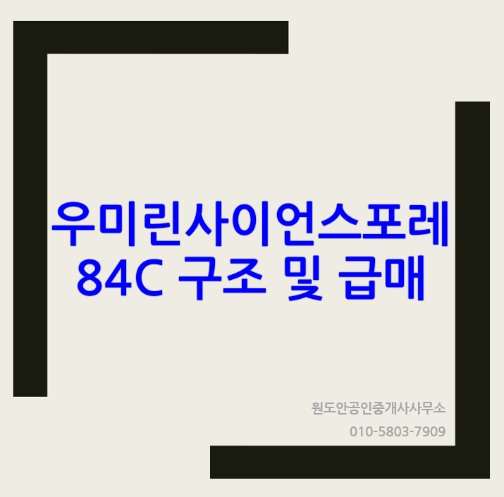  대전 유성 둔곡지구 우미린사이언스포레 84C매물