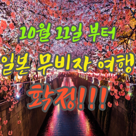  일본 무비자 입국 확정 소식에  단풍여행 등 수요 폭발적 증가