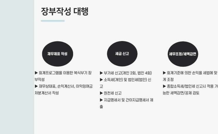  기장대행 및 각종 세금신고