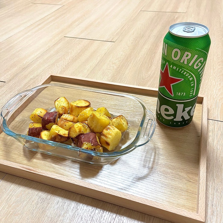  고구마 맛탕 만들기 에어프라이로 간단하게! 홈쿠킹 간편간식(후라이팬도 가능!!)