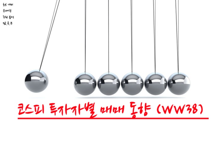  [코스피] 220923 투자주체별 매매동향 (수급동향) WW38 (8~9月)
