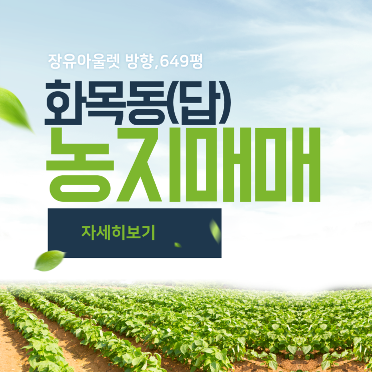  김해농지 "답" 매매 화목동 장유아울렛 방향 649평 인근 최저가