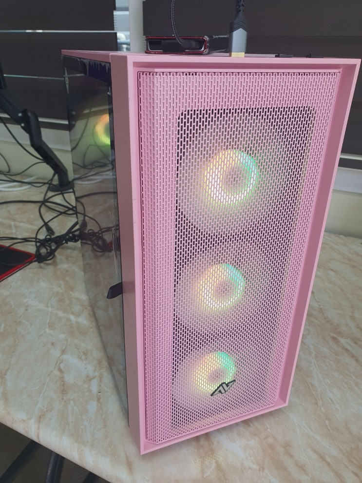 구미컴퓨터 핑크 케이스 인터넷강의용 컴퓨터