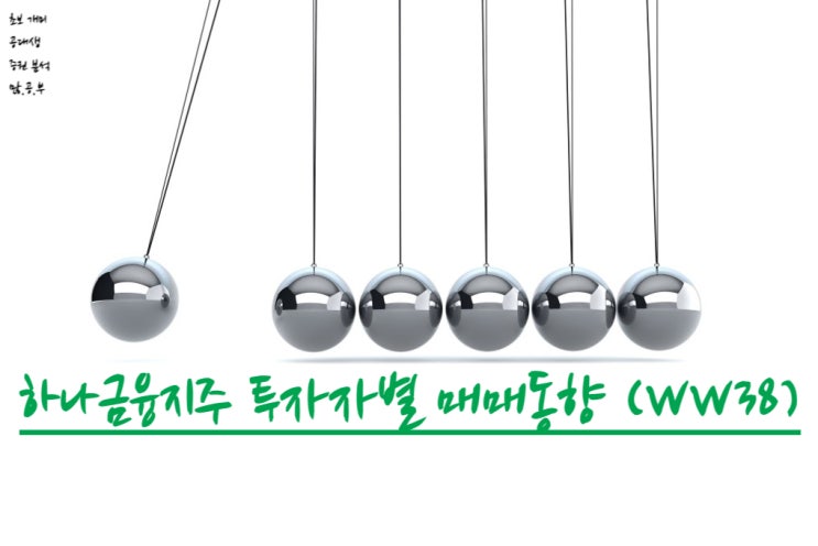  하나금융지주(086790) WW38 수급(매매)동향  (2019~2022)