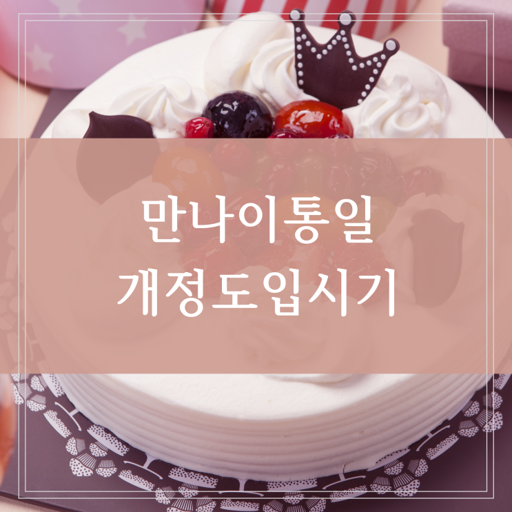 만나이 통일 개정안 시행 도입 시기와 연나이 세는나이 세 가지 계산법