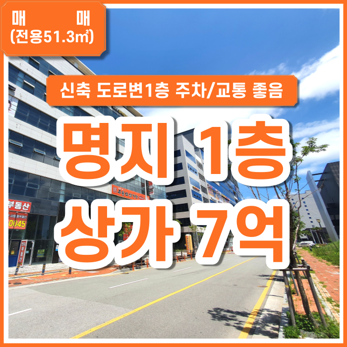  [매매] 부산시 강서구 명지국제신도시 플러스존 도로변1층 15평 층고높음 주차굿 교통굿