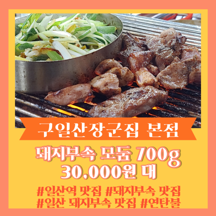  일산역 맛집] 파채와 구워 먹는 돼지부속 "구일산장군집 본점"
