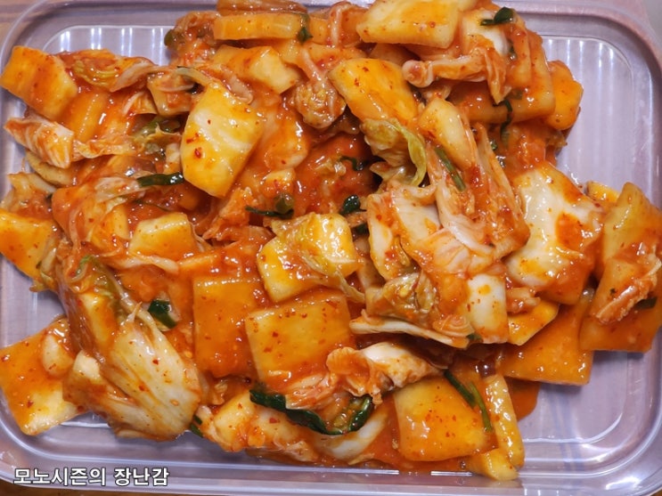  풀무원 썰어담은 무&배추김치 900g 간단 구매후기