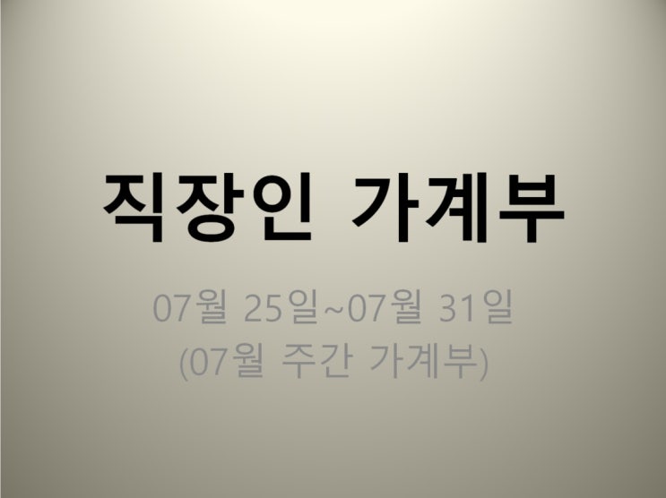  2022년직장인 가계부 07월 25일~07월 31일 (248698원)