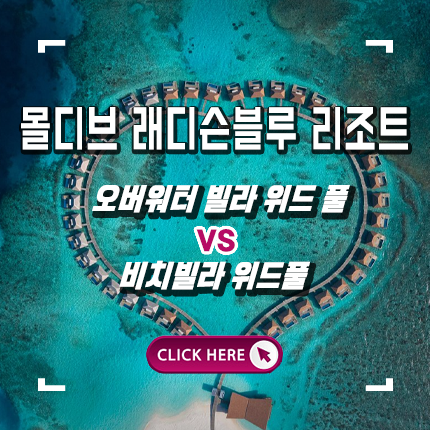  몰디브 추천 풀빌라 : 래디슨블루 워터풀빌라 VS 비치풀빌라