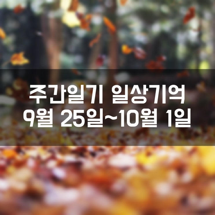 [주간일기] 일상기억 (9월 25일 ~ 10월 1일)