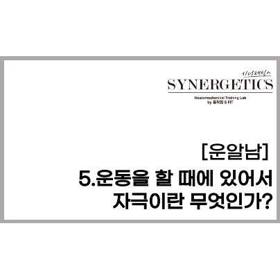  [운알남] 5. 운동에 있어서 자극이란?
