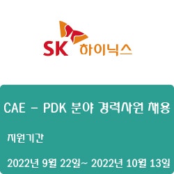 [반도체] [SK하이닉스] CAE - PDK 분야 경력사원 채용 ( ~10월 13일)