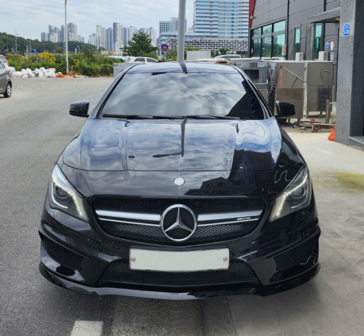  대전 썬팅 벤츠 CLA45 AMG 전면 유리 교체 후 글라스틴트 펜더 S 시공