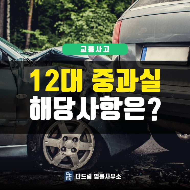  12대 중과실 교통사고 적용 사고는?