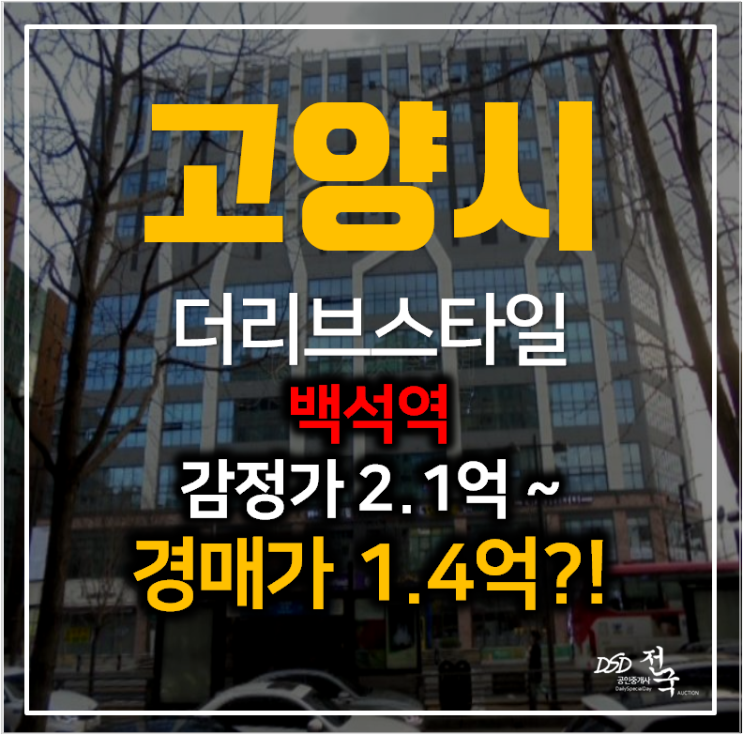 일산경매 백석 더리브스타일 6평 오피스텔 1억대? 백석역