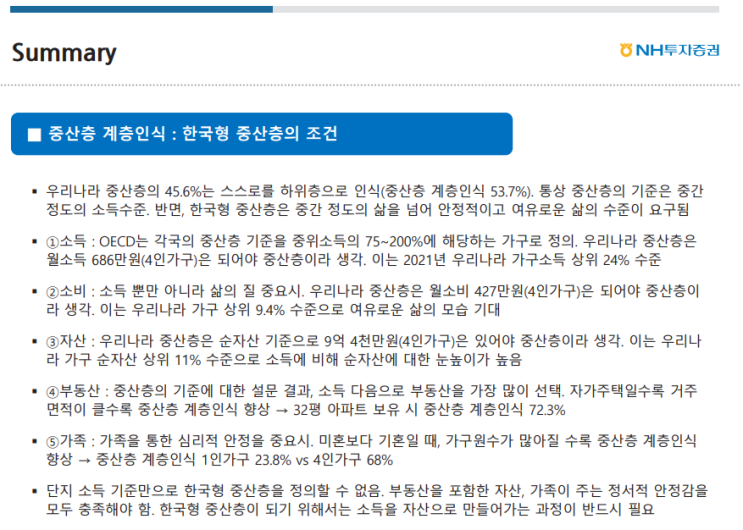  NH 한국형 중산층의 조건