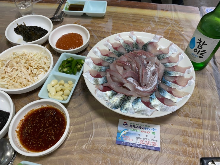  통영중앙전통시장-통영 욕지고등어 충청도아줌마 담백하고 고소한 고등어회/통영고메원도넛 맛후기 있어요