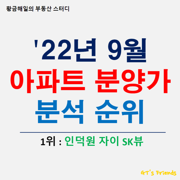  인덕원자이SK뷰, 9월 아파트 분양가 분석 1위