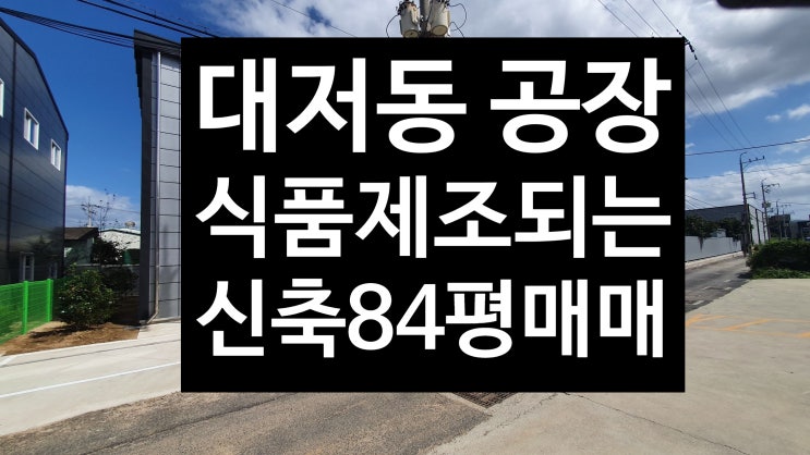  부산 강서구 대저동/식품 제조되는/신축공장 매매/고성 친구