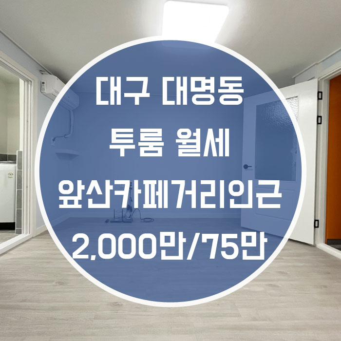  대구 남구 대명동 / 투룸 월세 풀옵션 올리모델링 앞산카페거리인근