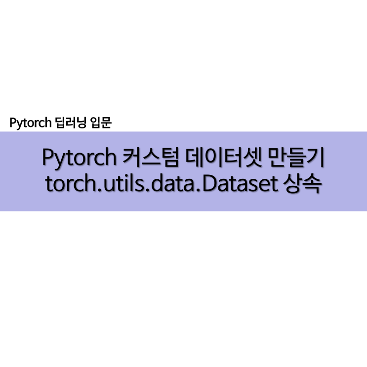  pytorch 커스텀 데이터셋 만들기 Custom Dataset