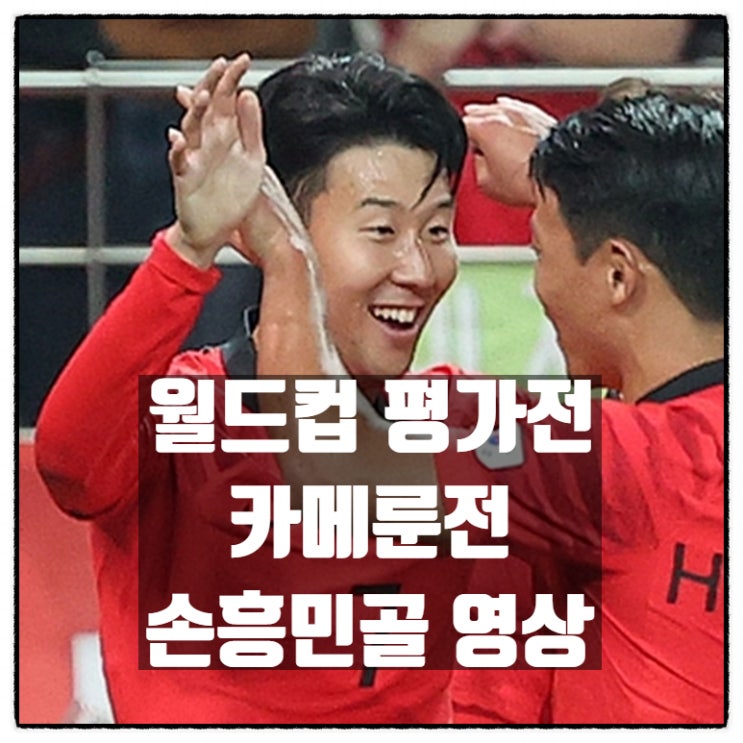  한국 카메룬 월드컵평가전 손흥민 골 영상