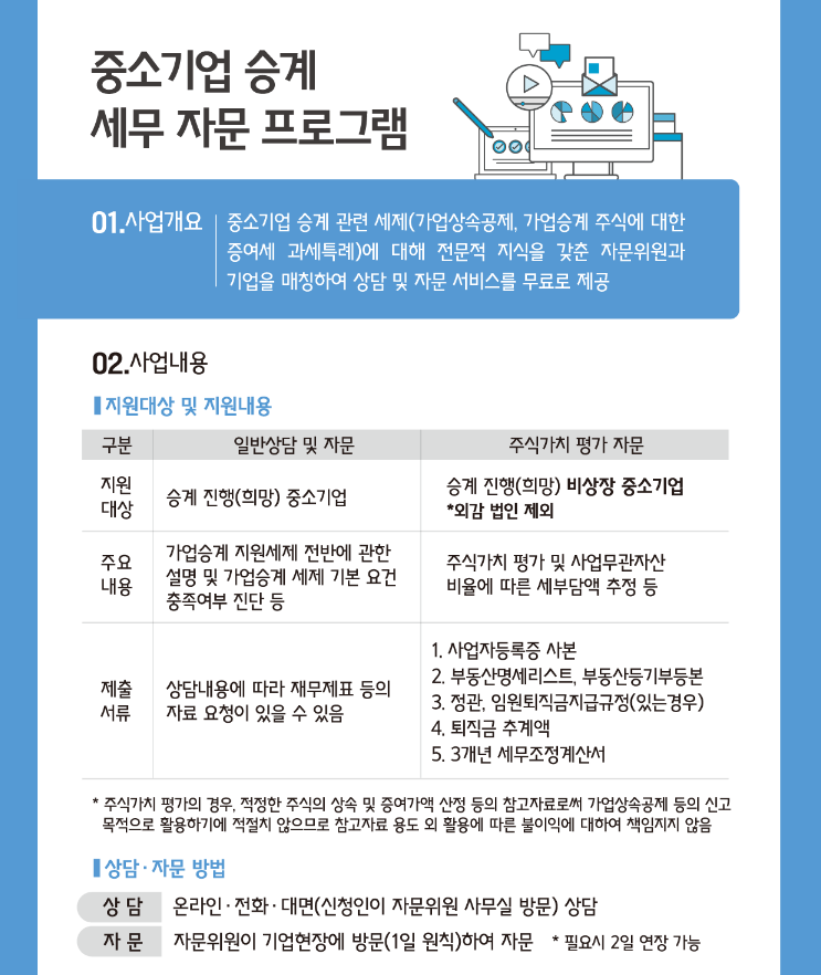 2022년 중소기업 승계 세무 자문 프로그램 모집 공고 2022년 중소기업 승계 세무 자문 프로그램 모집 공고