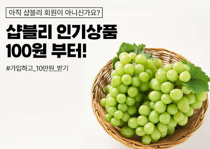  샵블리 신규가입 100원딜 무료배송(배송비체험)