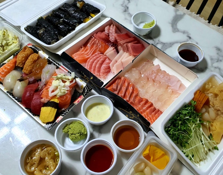  노오븐베이킹 셀프빨래방 이불빨래 저녁메뉴참치회