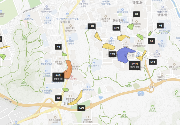 광주 부동산 시장 분석 (2) 지하철 2호선과 구별 특성 분석