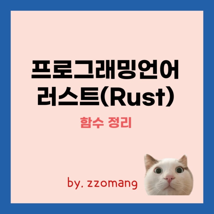  [Software] [Trend] 러스트 (Rust) 프로그래밍 언어에 대하여 - 러스트 함수 내용 정리