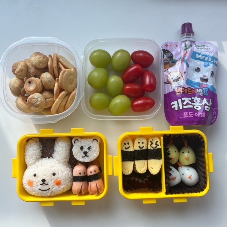  유치원 소풍 도시락 싸기 문어소세지 삼각계란말이 주먹밥