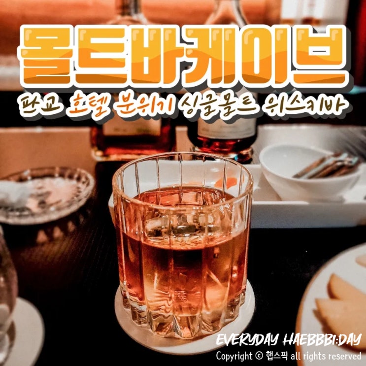  [판교바] 고급스러운 호텔 분위기의 싱글몰트 위스키바, 몰트바 케이브