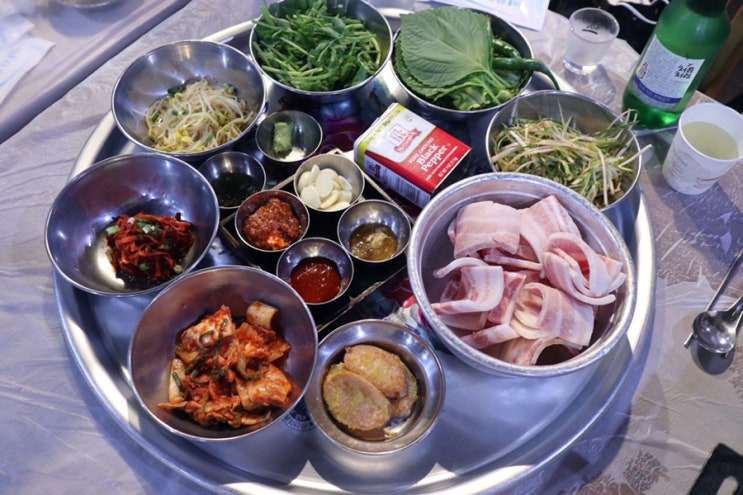  인천송도삼겹살 캠퍼스타운역맛집 참피온삼겹살 냉삼 존맛