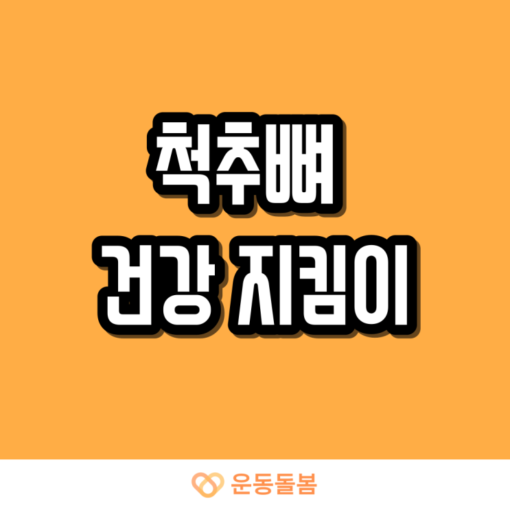  척추뼈 건강하게 지키자