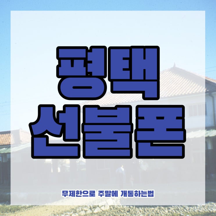  평택선불폰 무제한요금제로 주말개통 해드렸어요!
