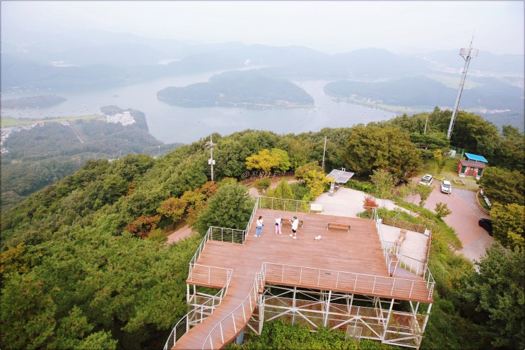  진천여행/진천가볼만한곳 초평호저수지 한반도지형전망대가 있는 한반도지형전망공원