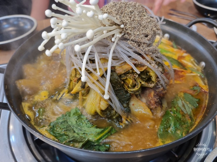  온천장역맛집 우거지 가득한 차밭골돌솥감자탕
