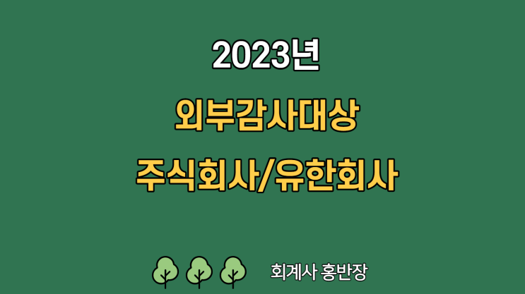 [회계감사] 2023년 비상장주식회사/유한회사 외부감사 대상 기준 (외부감사대상 회사현황, 외부감사 불이행 시 제재 등) #회계사홍반장